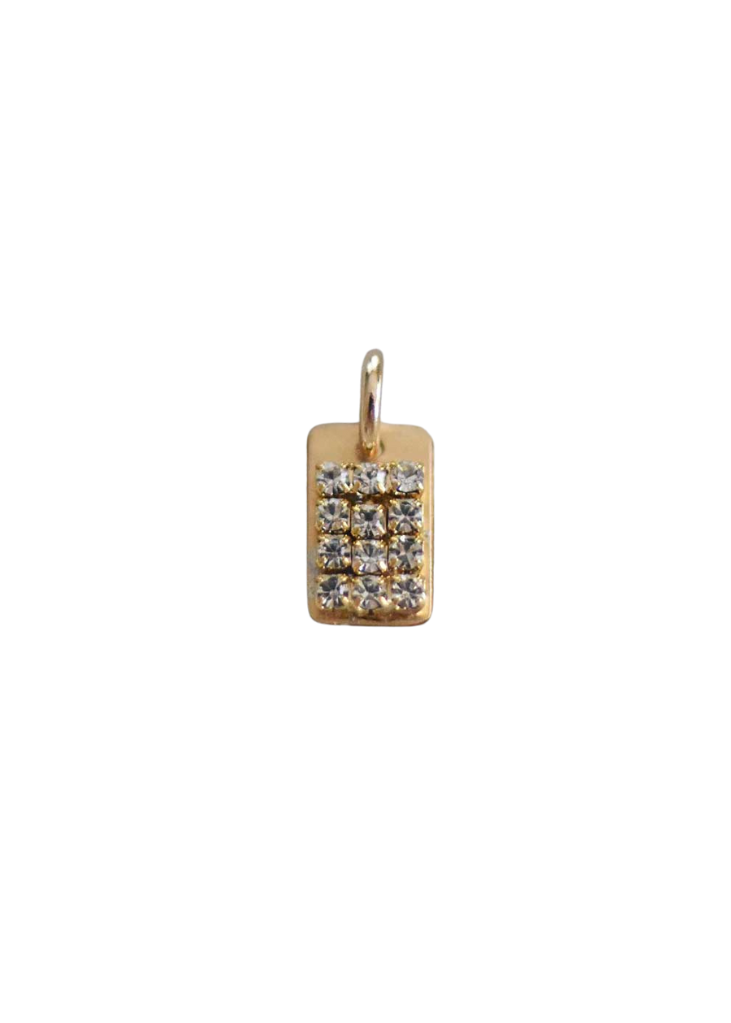 Mini Tab Bling Plate Charm (S)