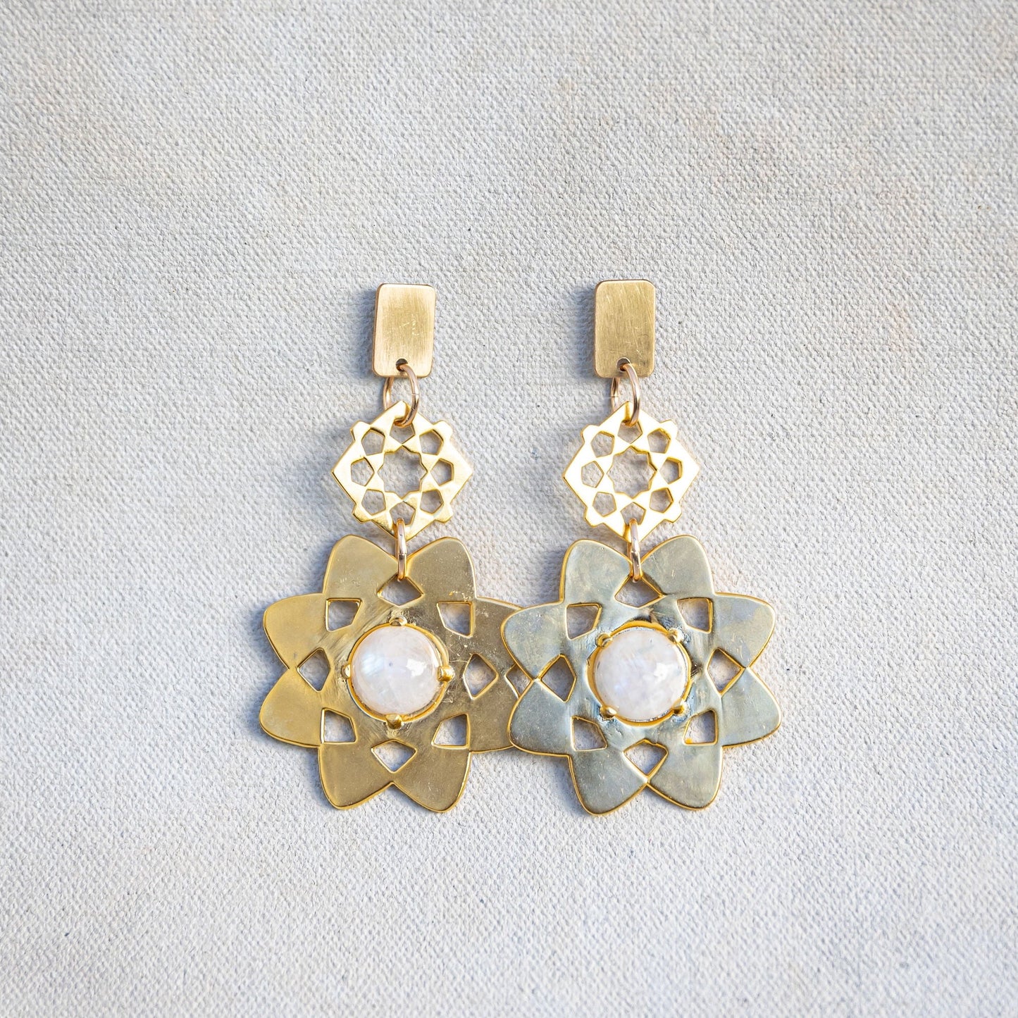 The Moonstone Intention & Attract Earrings by Kristin Hayes Jewelry