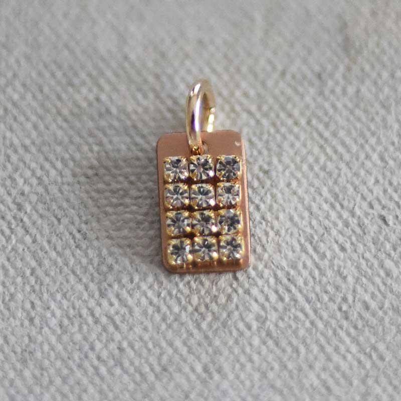 Mini Tab Bling Plate Charm (S)