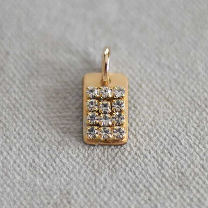 Mini Tab Bling Plate Charm (S)
