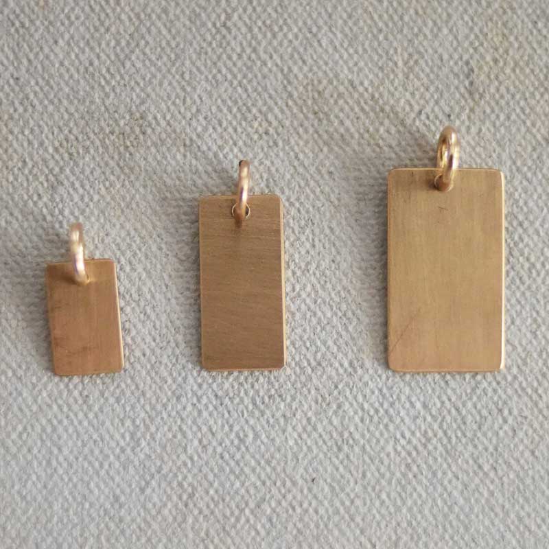 Single Initial Stamp Tab Charm (L)