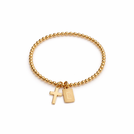 Initial Cross Bracelet