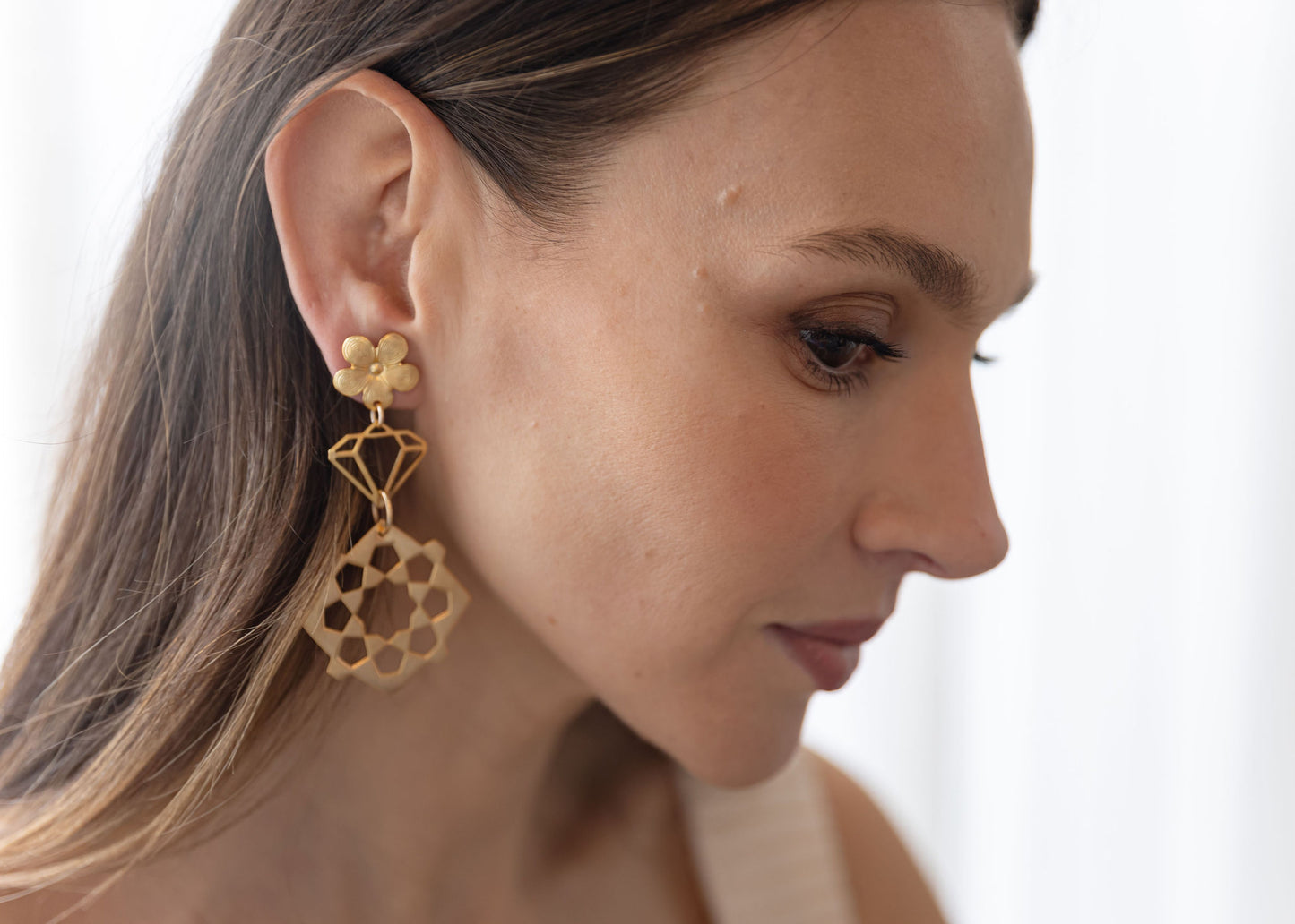 Flower Diamond Intention  Earrings | Manifest by Kristin Hayes Jewelry