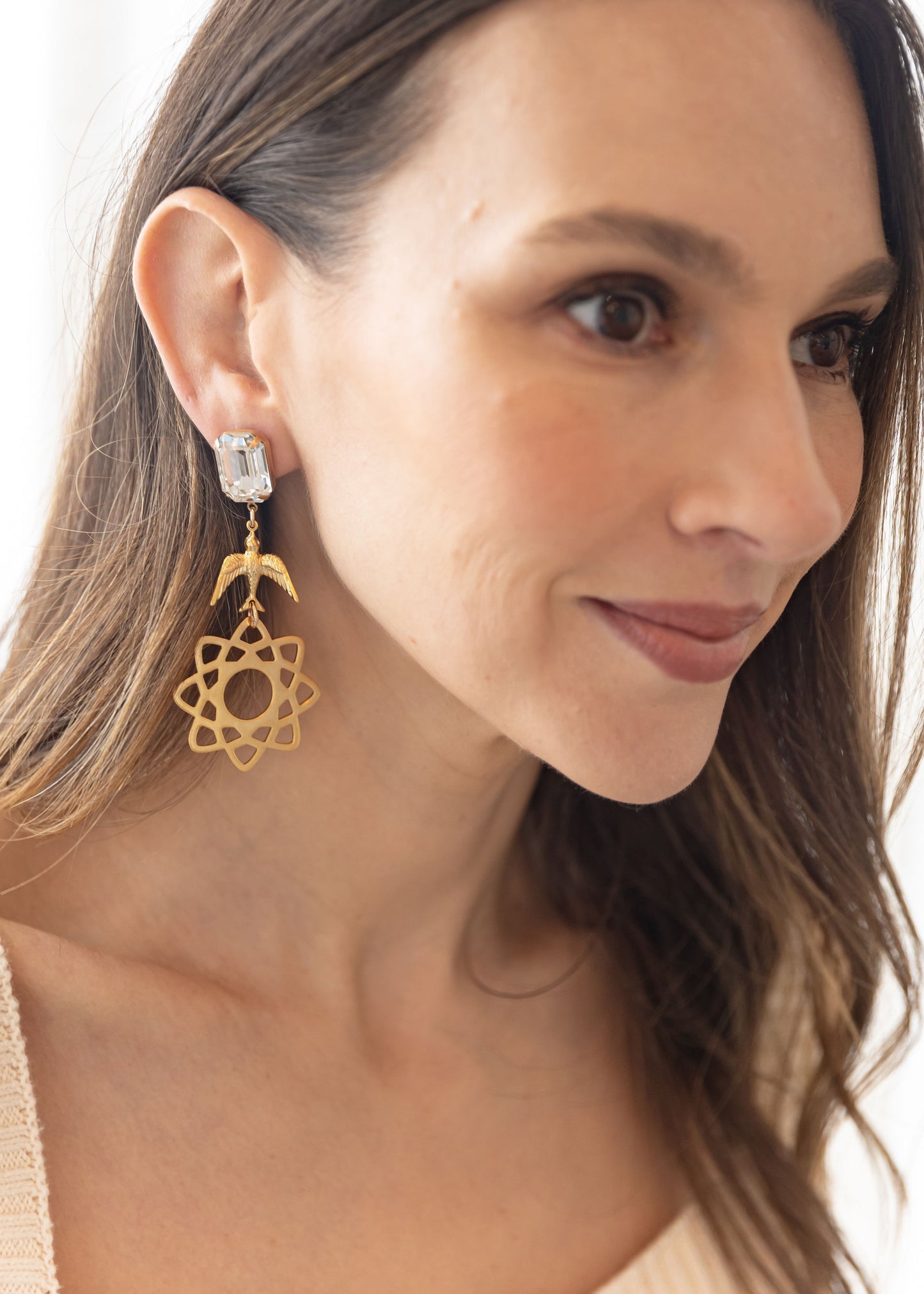 Large Crystal Bird Imagine Earrings | Manifest- Kristin Hayes Jewelry