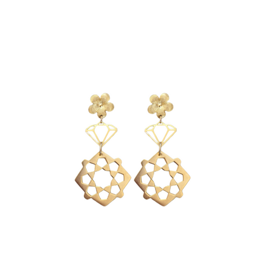 Flower Diamond Intention  Earrings | Manifest by Kristin Hayes Jewelry