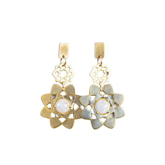 The Moonstone Intention & Attract Earrings by Kristin Hayes Jewelry